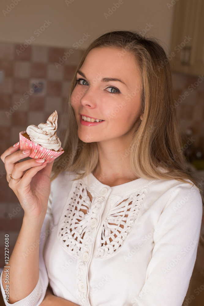 cupcakes homemade cakes in the hands of women coffee confectioner dessert coffee on a wooden background dark light pink gentle cream breakfast cupcakes homemade cakes in the hands of women coffee confectioner dessert coffee on a wooden background dark light pink gentle cream breakfast