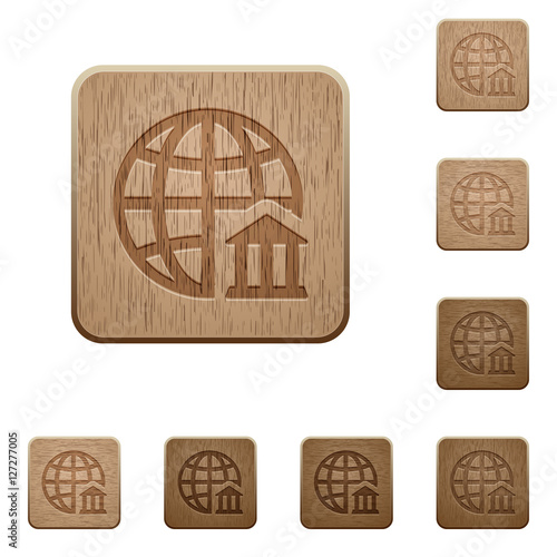 Internet banking wooden buttons