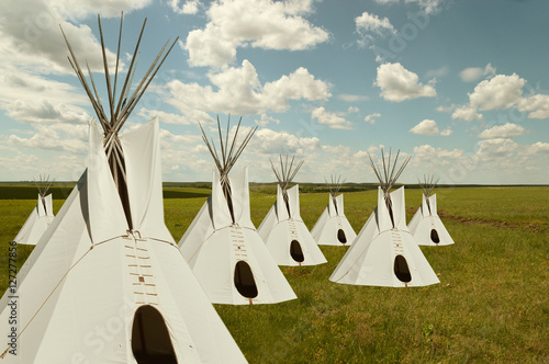 Plains Indians Camp in the Prairie photo