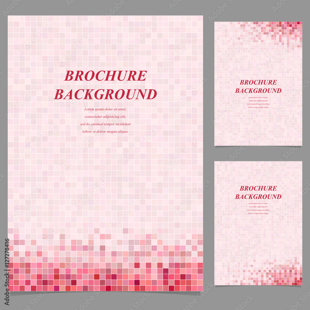 Modern square pattern brochure background set