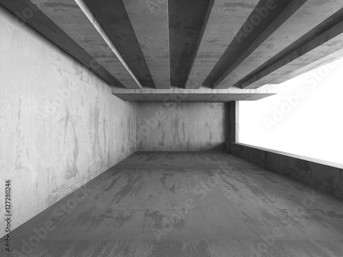 Fototapeta Naklejka Na Ścianę i Meble -  Dark concrete empty urban room interior background