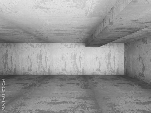 Dark concrete walls room interior. Architecture abstract