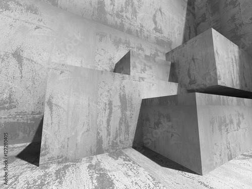 Concrete Geometric Wall. Architecture Design Background