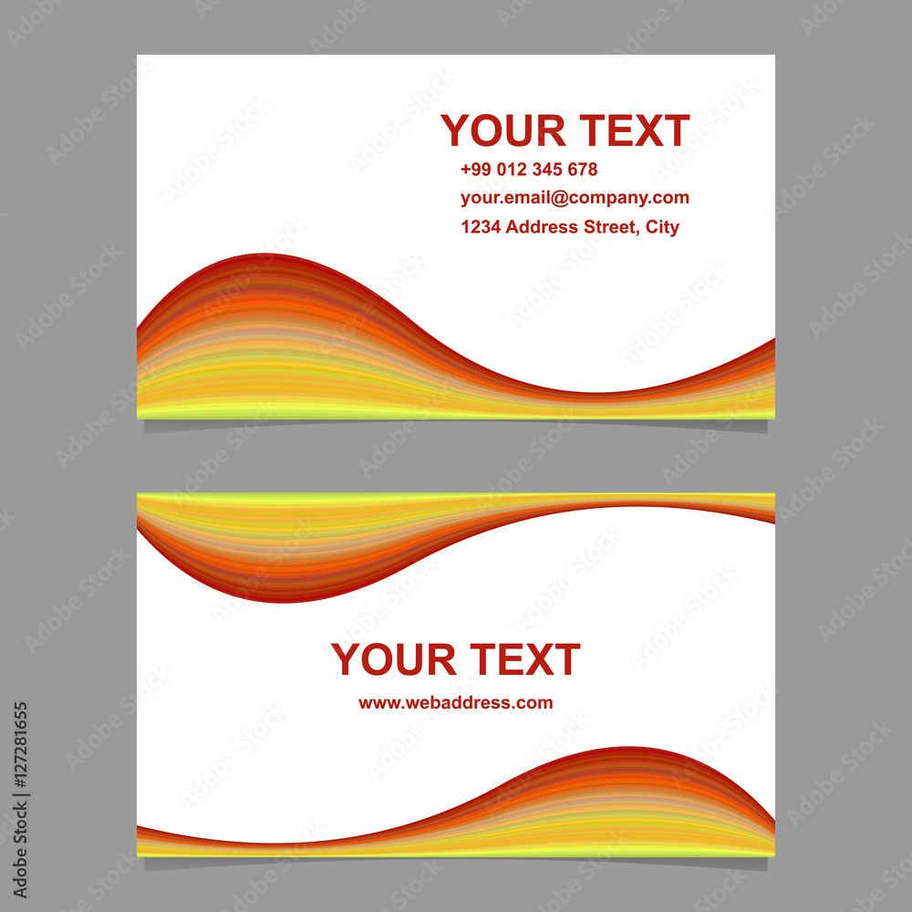 Fototapeta premium Colorful wave design business card template set