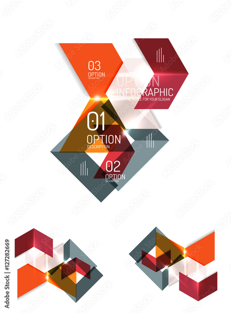 Set of abstract geometric paper graphic layouts Set of abstract geometric paper graphic layouts