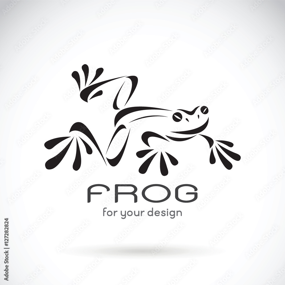 Naklejka premium Vector image of a frog design on white background, Frog Logo. Wi