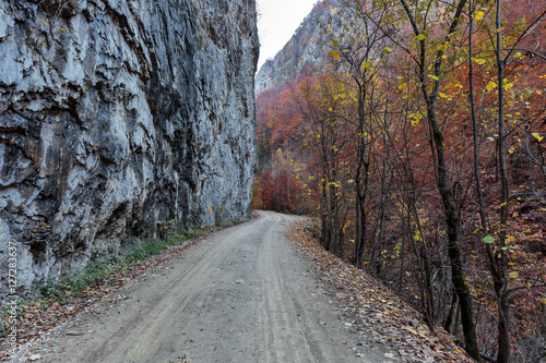 Mountain road in autumn