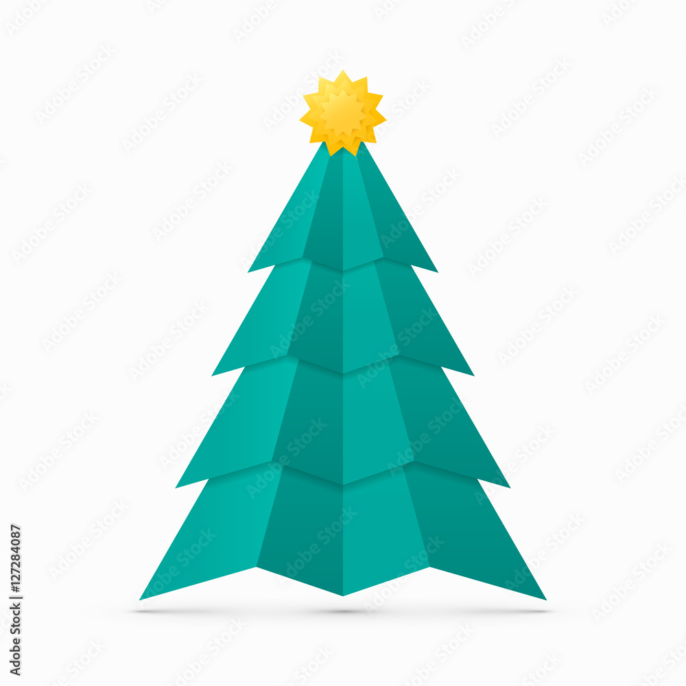 Fototapeta premium Christmas tree made from circles, classic vintage look, vector illustration