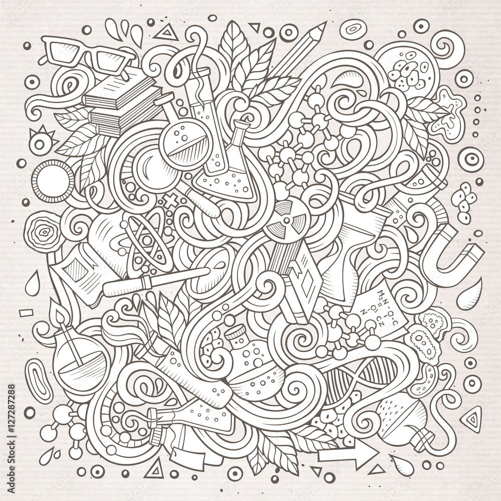 Cartoon cute doodles Science illustration Cartoon cute doodles Science illustration