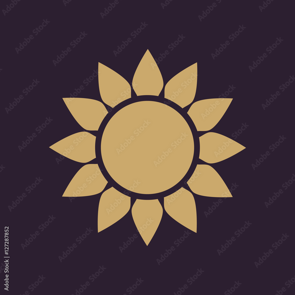 The weather icon. Sunrise and sunshine, weather, sun symbol. UI. Web. Logo. Sign. Flat design. App. Stock The weather icon. Sunrise and sunshine, weather, sun symbol. UI. Web. Logo. Sign. Flat design. App. Stock