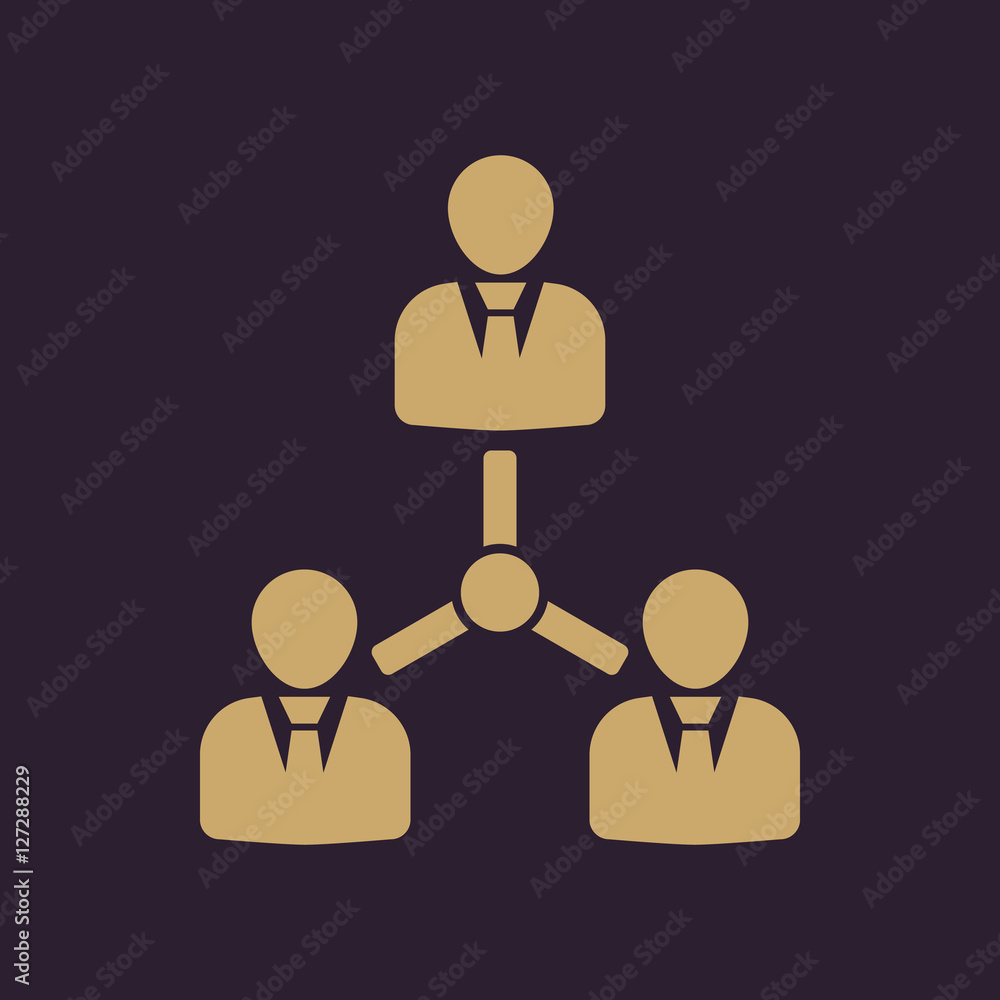 The management and teamwork icon. Team and group, teamwork, people, alliance, management symbol. UI. Web. Logo. Sign. Flat design. App. The management and teamwork icon. Team and group, teamwork, people, alliance, management symbol. UI. Web. Logo. Sign. Flat design. App.