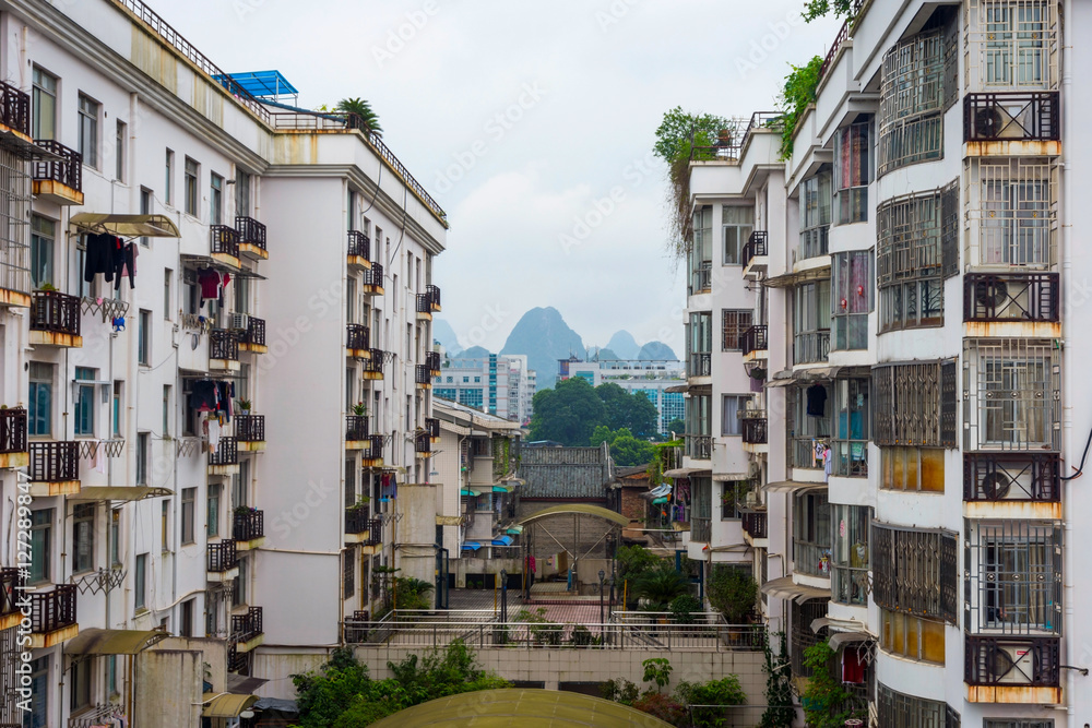 Residential neighborhood in Guilin, China