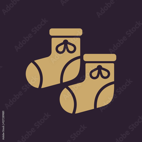 Babys bootees icon. design. Socks, sox, Babys bootees symbol. web. graphic. AI. app. logo. object. flat. image. sign. eps. art. picture - stock
