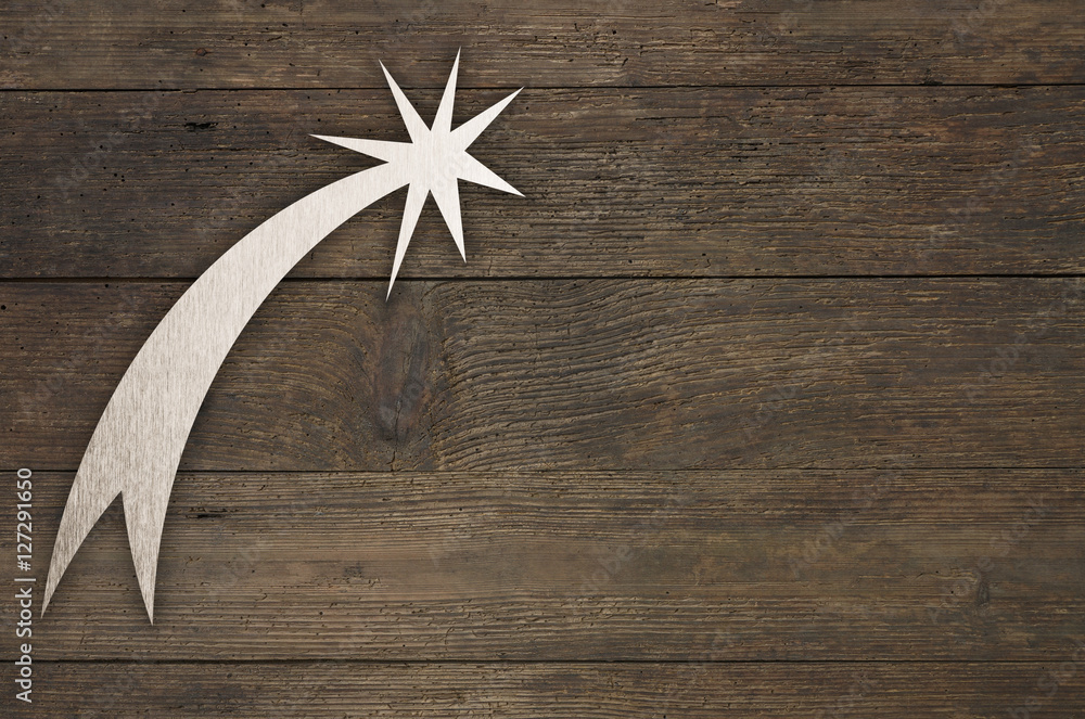 Weihnachten Hintergrund mit aus Edelstahl auf altem Holz