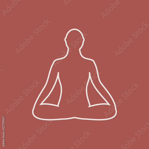 Meditation icon. human meditating in lotus pose.