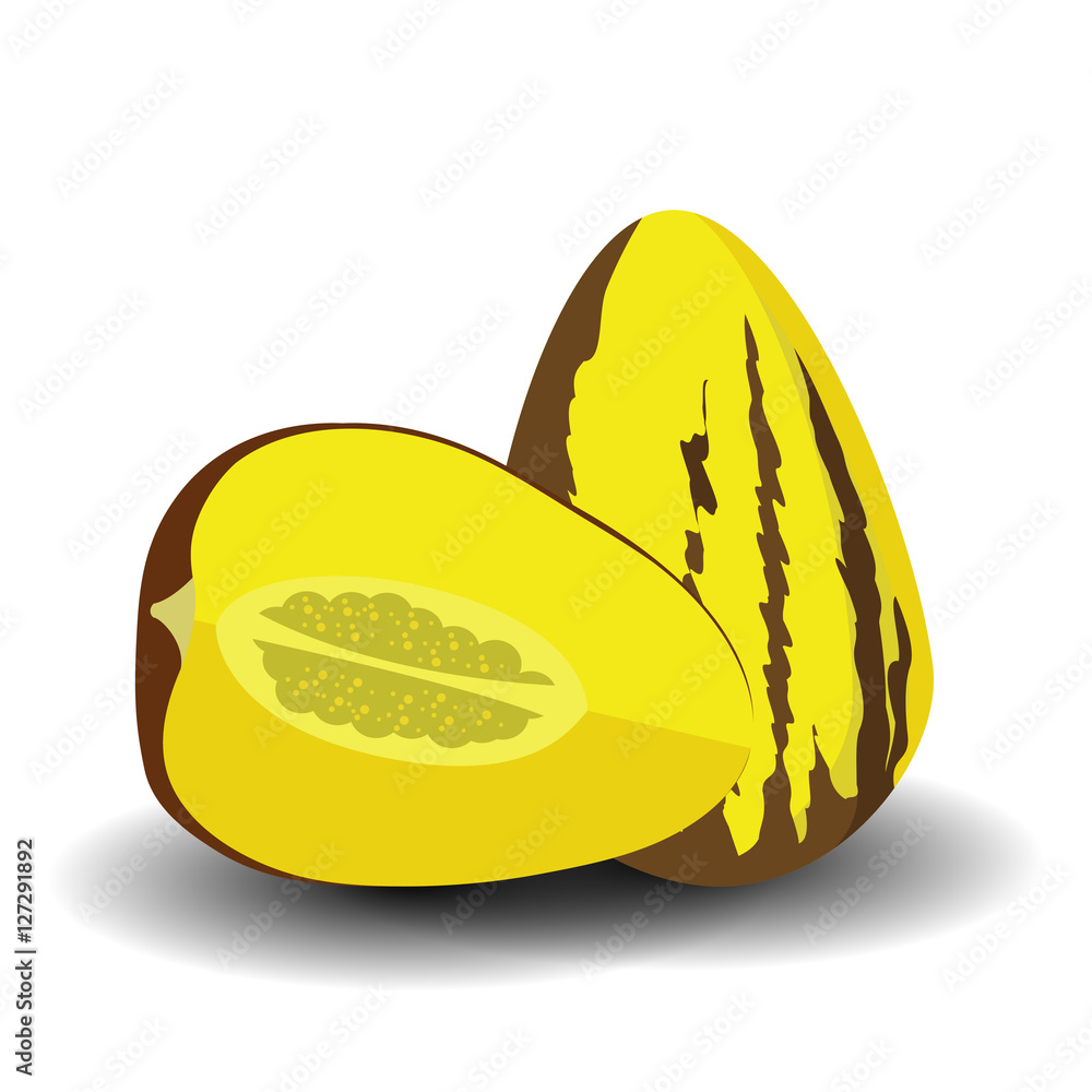 Obraz premium Fruit pepino on White Background