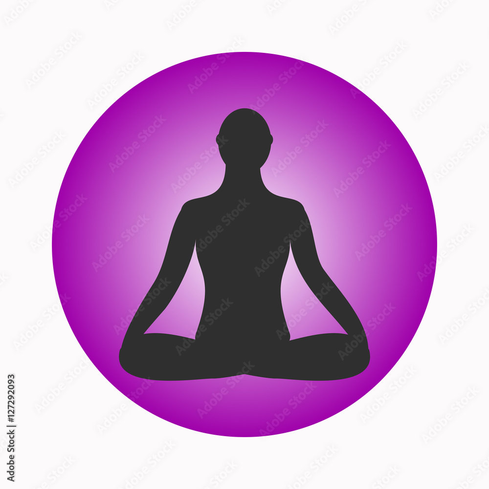 Meditation icon. human meditating in lotus pose. Meditation icon. human meditating in lotus pose.