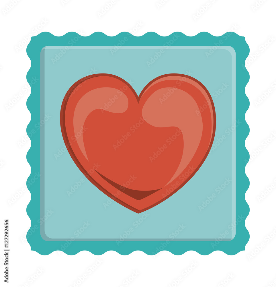 Heart icon. Love valentines day romance and card theme. Isolated design. Vector illustration