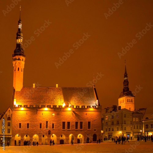 Tallinn Town Hall at night