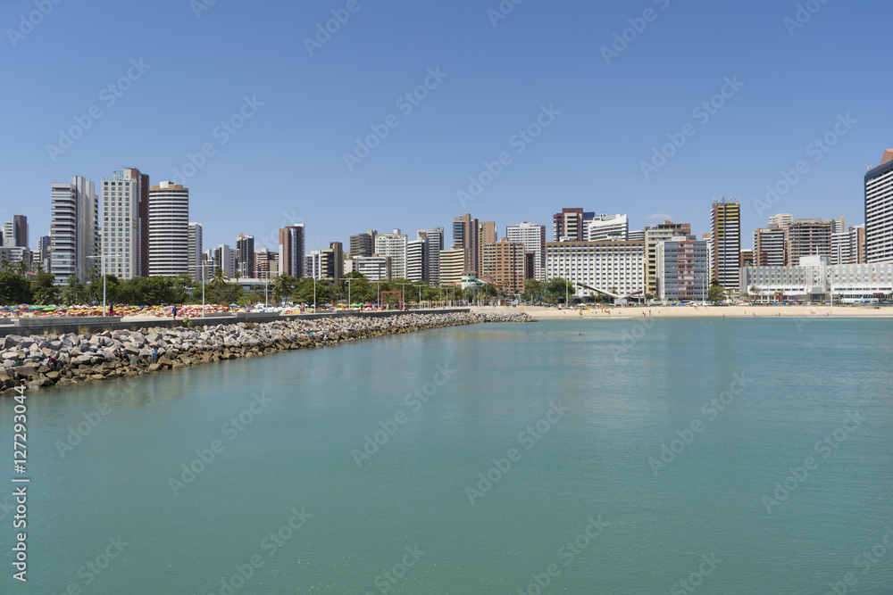 Naklejka premium Photo of Fortaleza city beach, Ceara, Brazil.