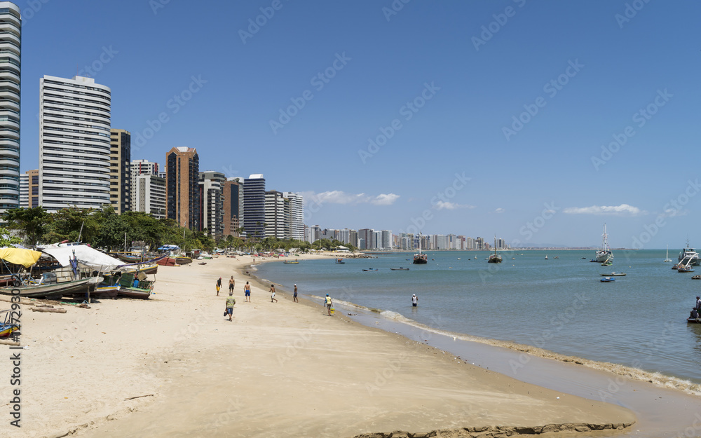 A view of Fortaleza city beach, Ceara, Brazil.