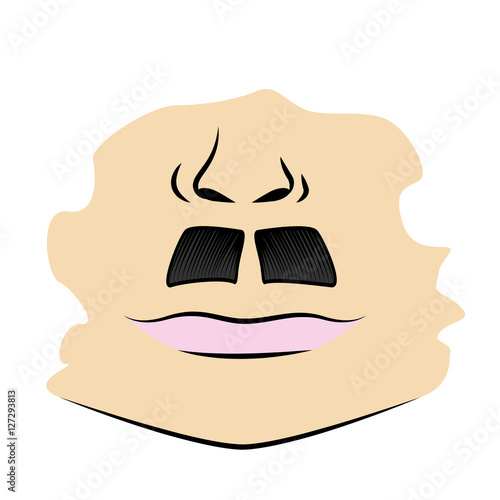 Set of man cartoon faces with beard and mustache