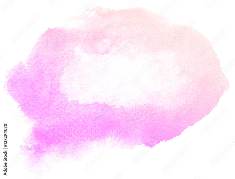 Abstract pink watercolor on white background.This is watercolor splash.It is drawn by hand.