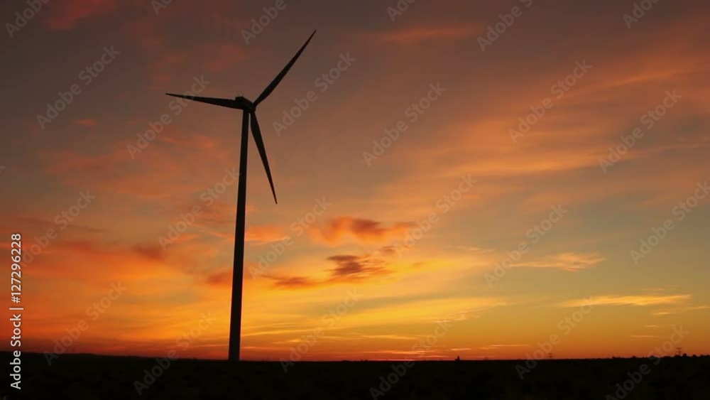 Solo wind turbine generating clean power at the dawn of a new time Solo wind turbine generating clean power at the dawn of a new time