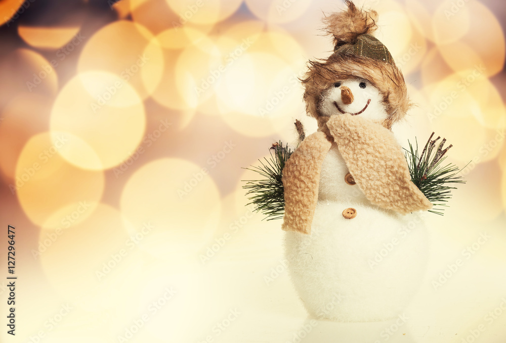 Obraz premium christmas decorations on golden bokeh background