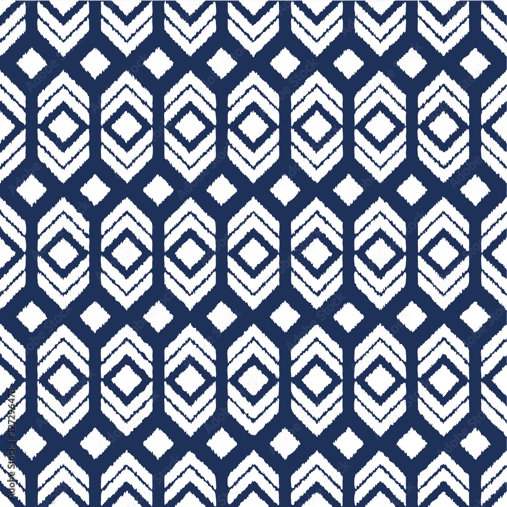 Fototapeta premium Ethnic boho seamless pattern. Ikat. Print. Repeating background. Cloth design, wallpaper.