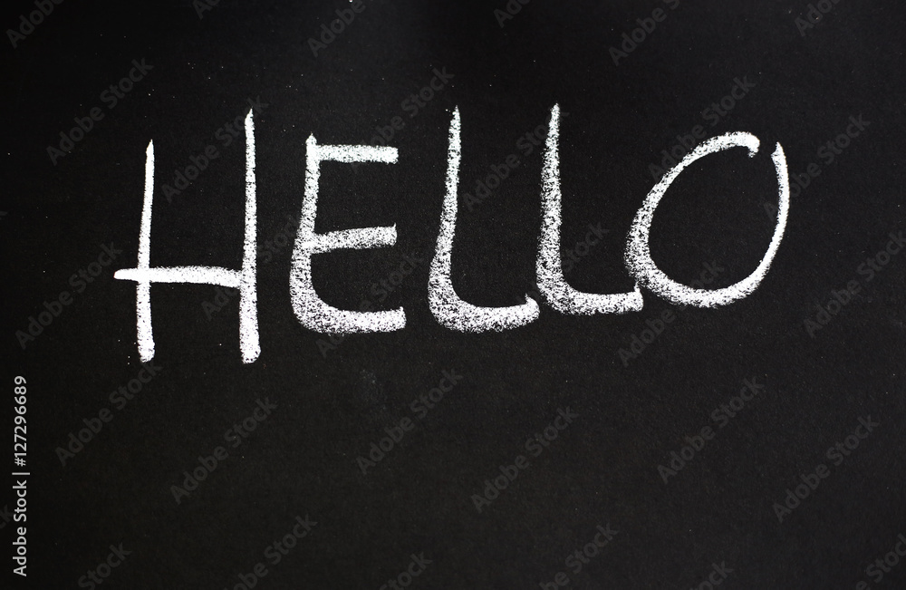 Fototapeta premium Hello on blackboard background