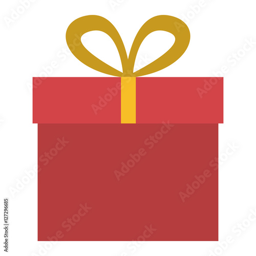 Gift box icon. Present holiday christmas and celebration theme. Isolated design. Vector illustration