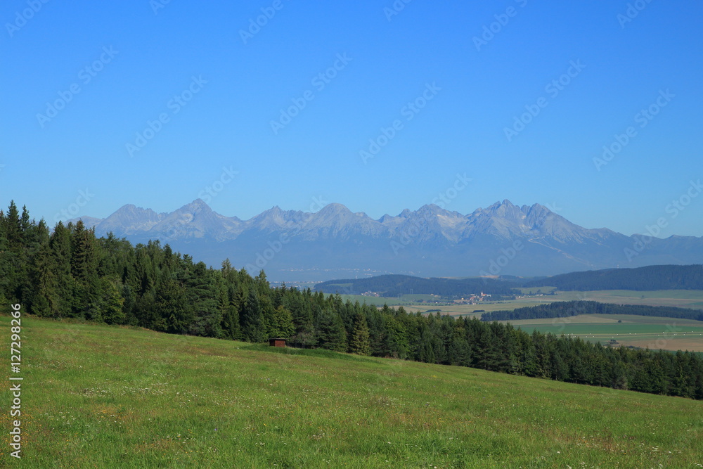 view of the High Tatras from Slovak Paradise, Slovakia