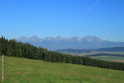 view of the High Tatras from Slovak Paradise, Slovakia