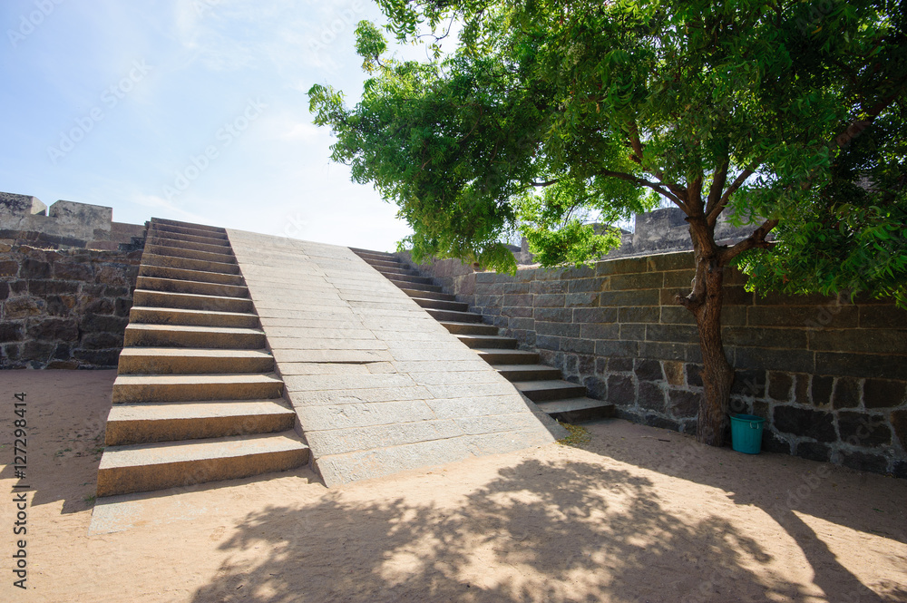 Vattakottai fort and beach in Kanyakumari, Tamil Nadu, India