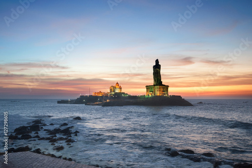 People greet the sunrise in Kanyakumari the southernmost point of the Indian subcontinent, Tamil Nadu, India