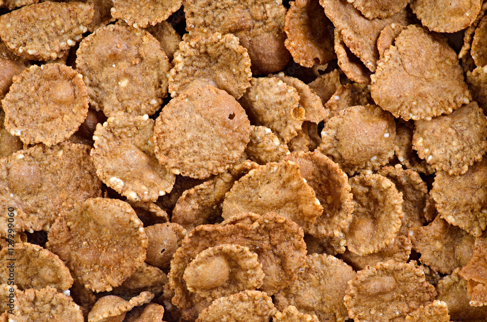 Corn flakes macro background