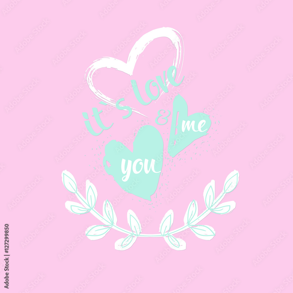 Holiday valentines day card with hand drawn hearts Holiday valentines day card with hand drawn hearts