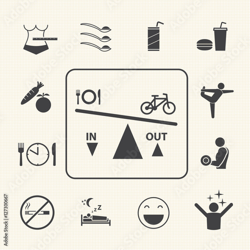 obesity related diseases and prevention icons