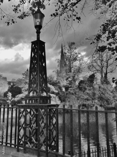 Ornate lamp post at The Mere, Lichfield. photo