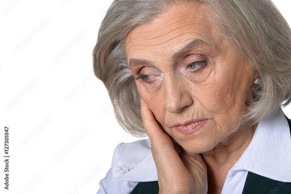 Tired senior woman