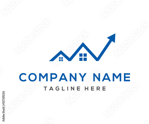 Graphic Roof Line Windows Home Logo Design