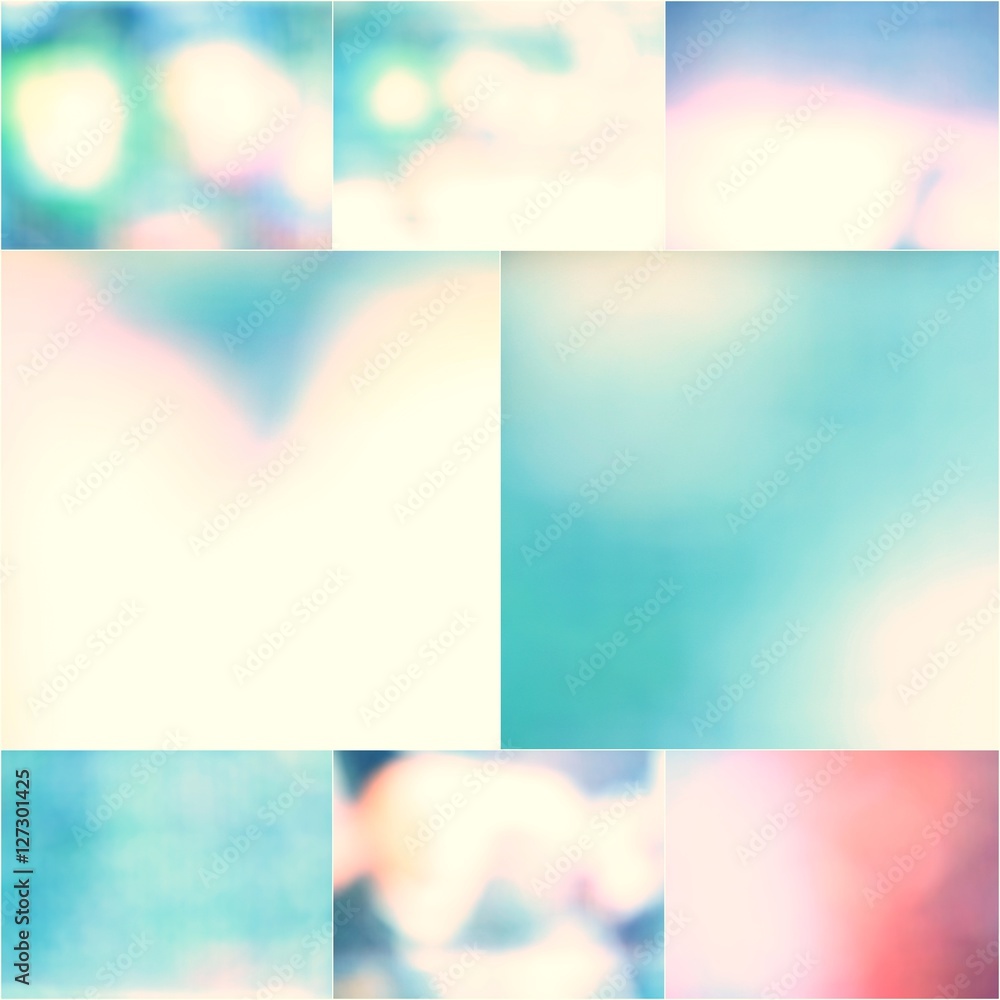 Obraz premium Background blur smooth colorful bright beautiful set of photos.