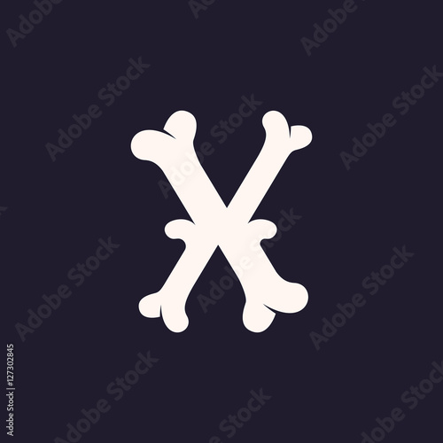 X letter logo made out of bones.