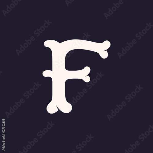F letter logo made out of bones.
