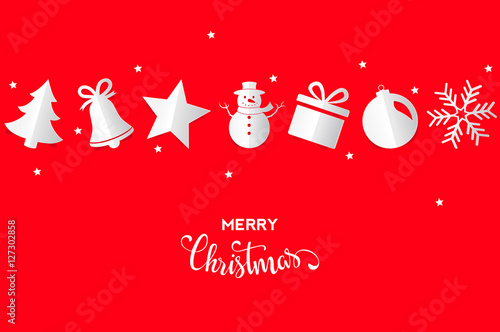 Christmas card with paper decorations