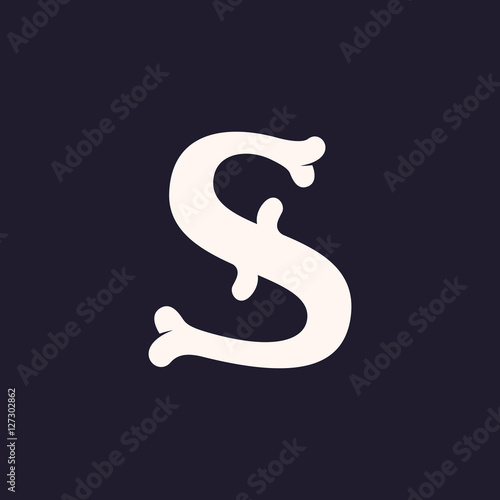 S letter logo made out of bones.