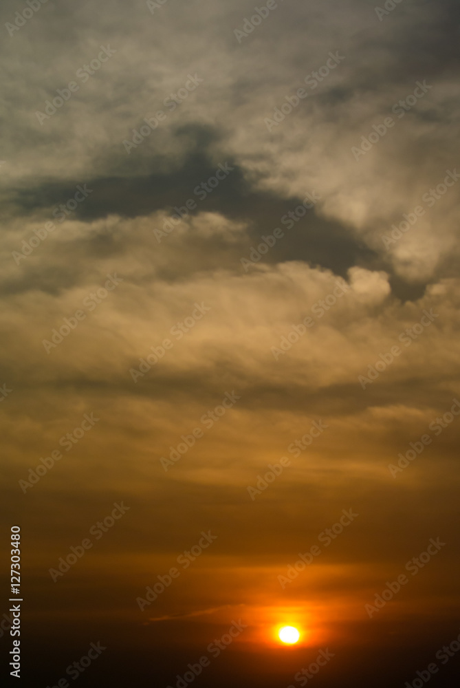 Nice clouds with sunset in sky