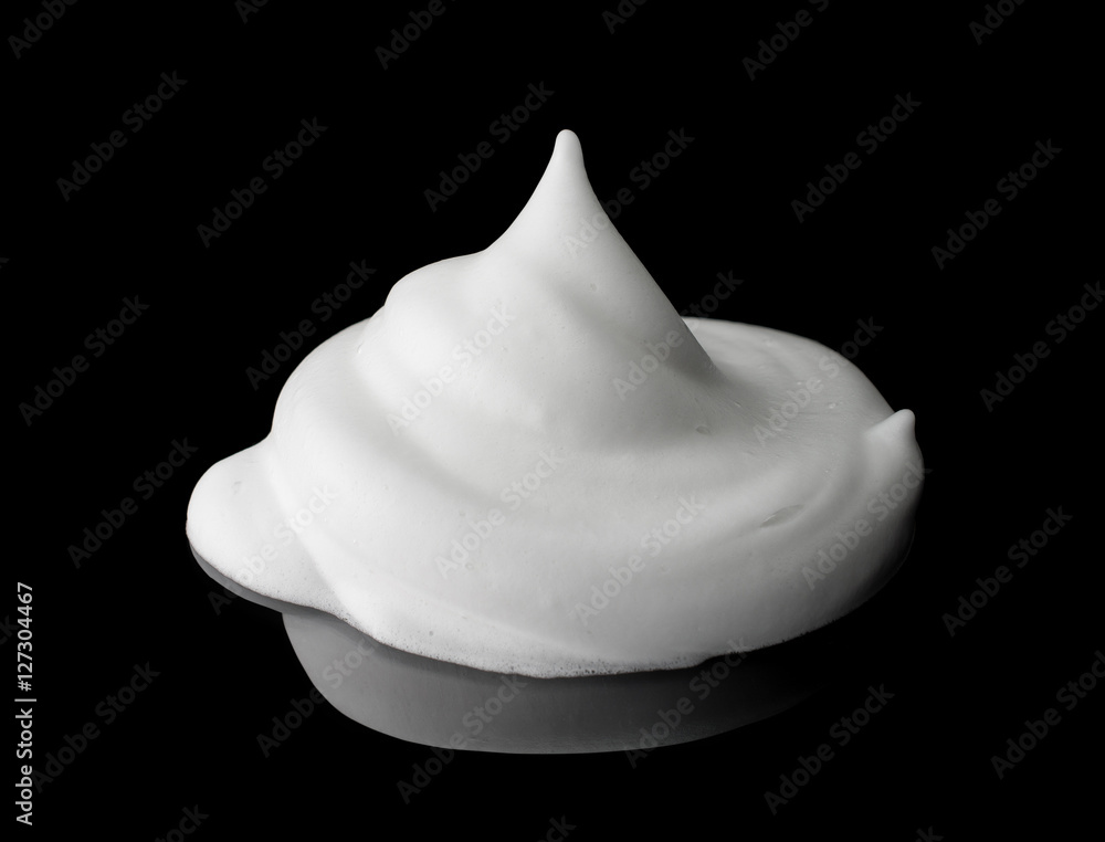 Soap foam Shaving cream bubble isolated on black background obje Soap foam Shaving cream bubble isolated on black background obje