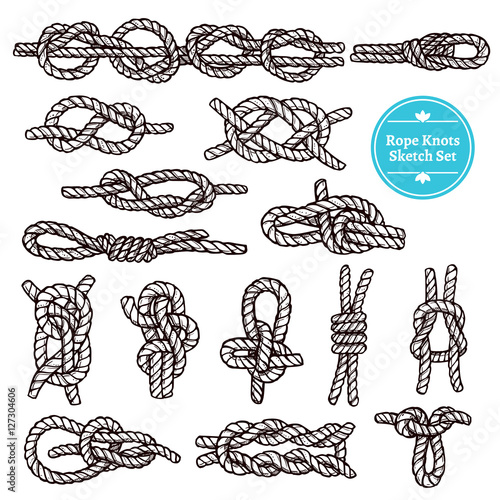 Rope Knots Sketch Set